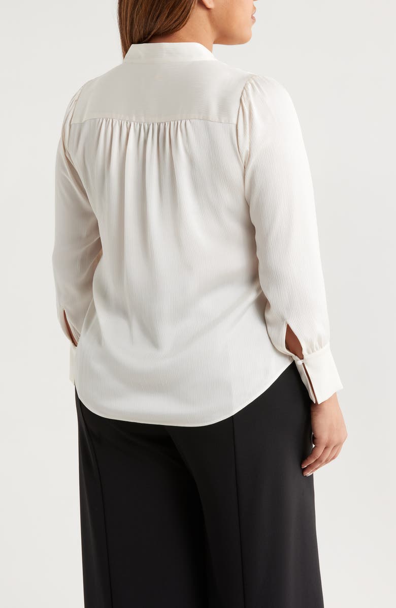 Anne Klein Textured Crepe Long Sleeve Top, Alternate, color, 