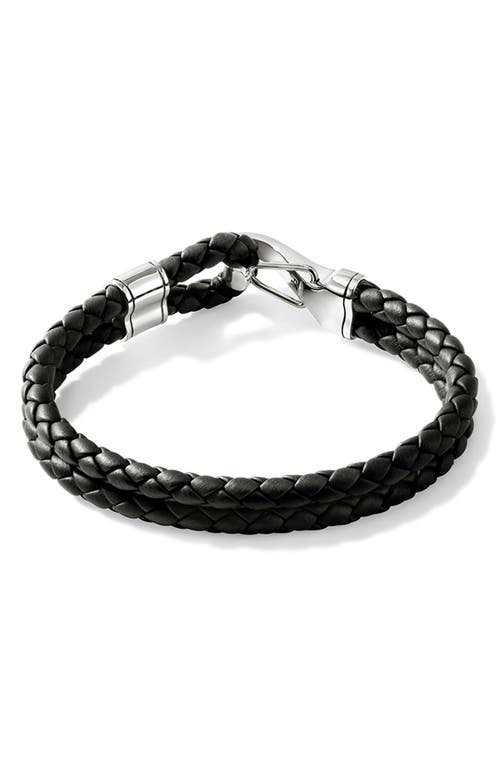 John Hardy Sterling Silver And Leather Bracelet In Black