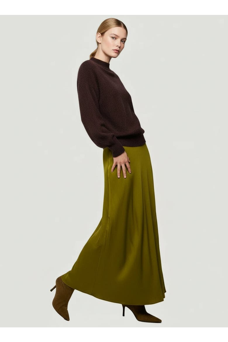 Cashmere Long Sleeve Crewneck Sweater, Alternate, color, CHOCOLAT