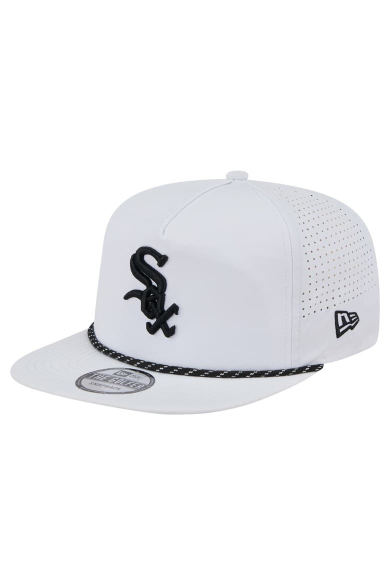 Men's New Era White Chicago White Sox Perforated Golfer Snapback Hat, Alternate, color, White