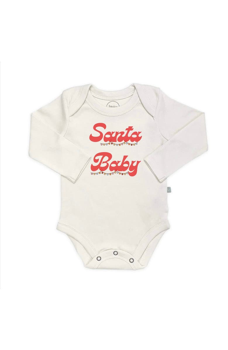Finn + Emma Organic Baby Graphic Bodysuit | Santa Baby, Main, color, Off White
