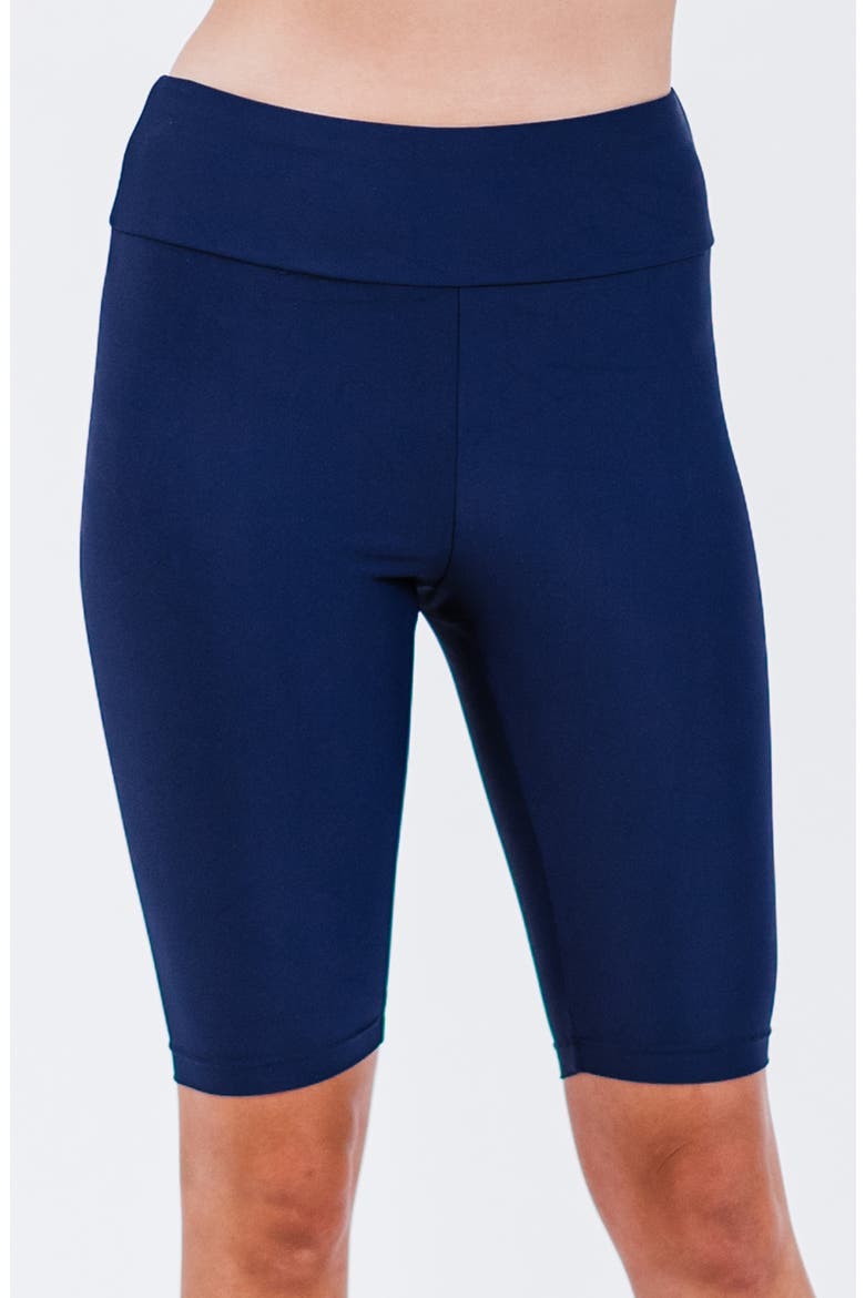 Long Bike Swim Shorts, Main, color, Navy