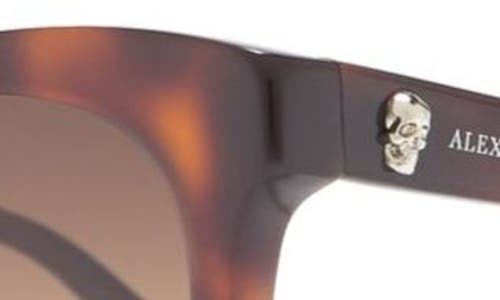 Alexander Mcqueen 53mm Cat Eye Sunglasses In Havana Havana Brown/gbn