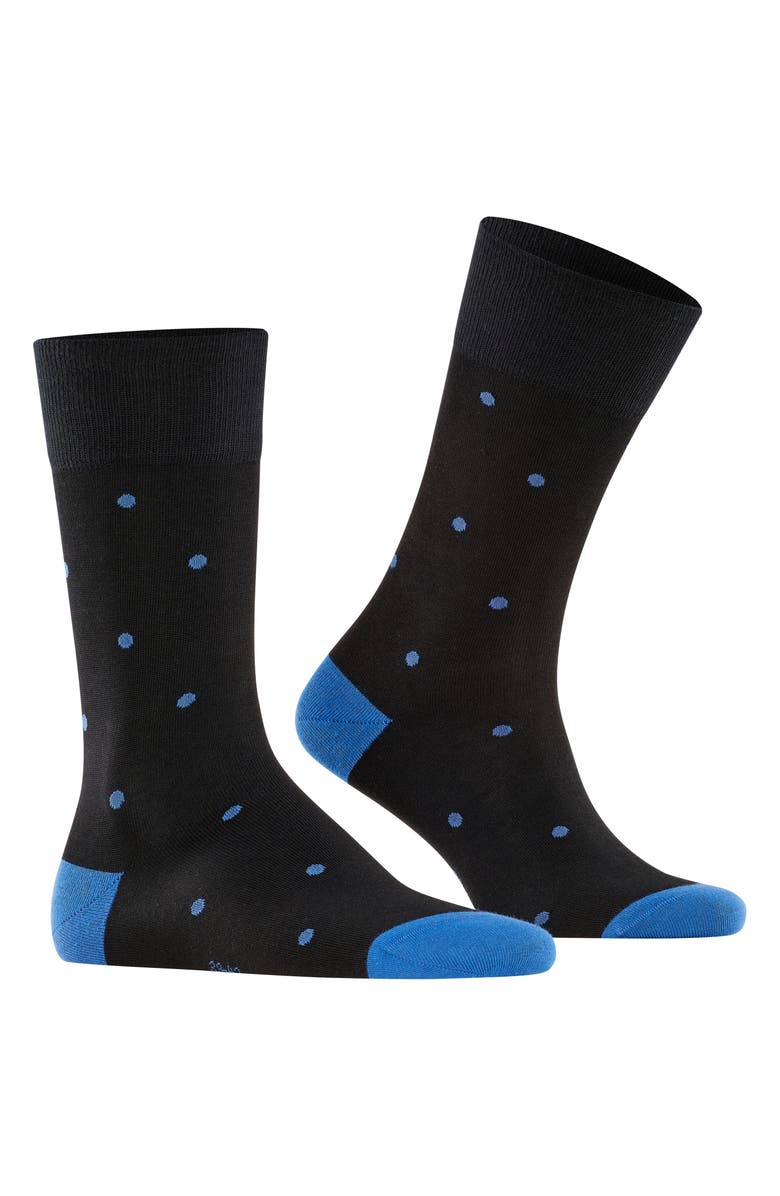 Falke Polka Dot Crew Socks, Main, color, Black Mix