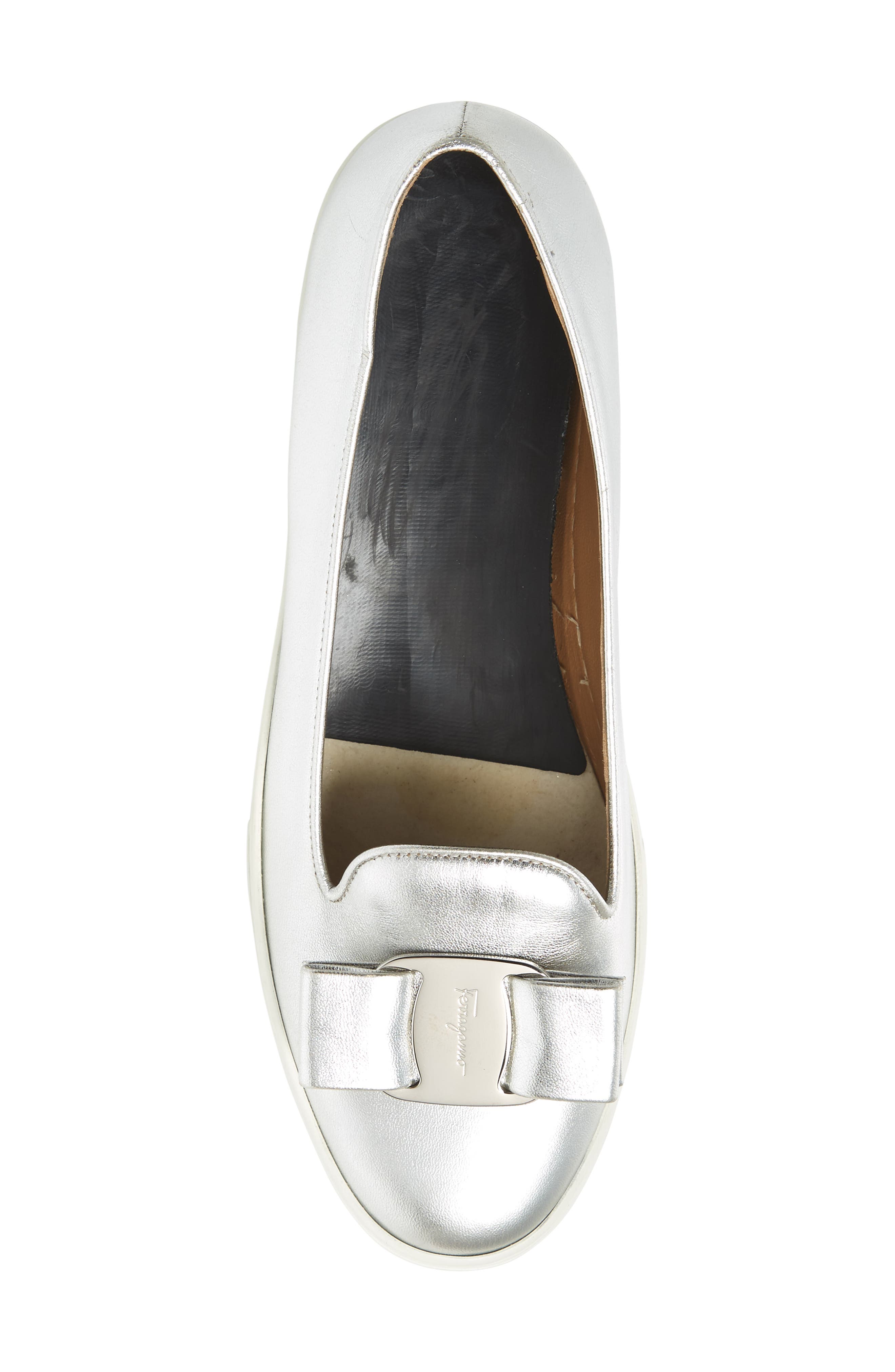 Salvatore Ferragomo Novello Bow Sneaker, Alternate, color, SILVER