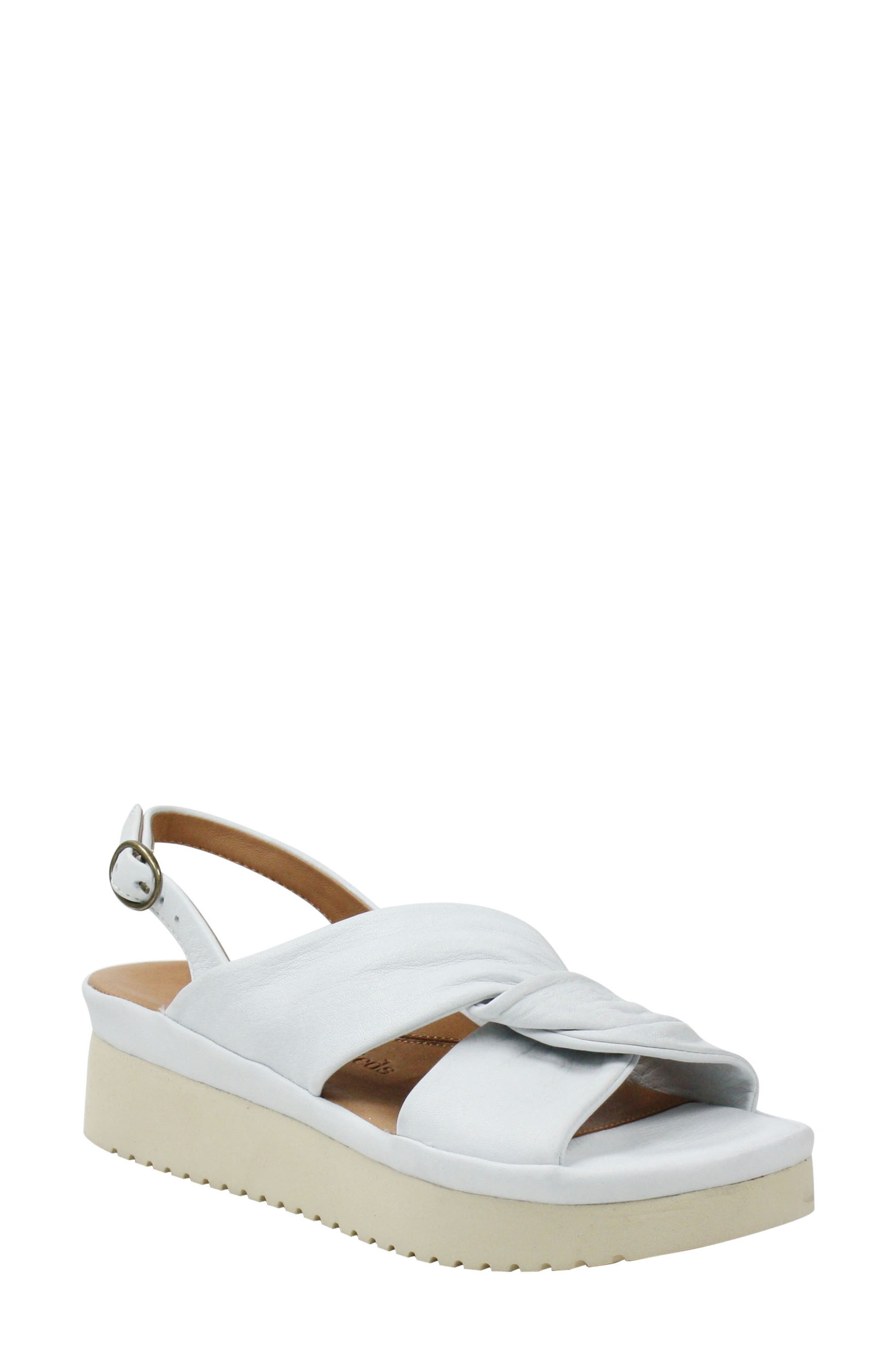L'Amour de Pieds Amiens Slingback Platform Sandal, Main, color, WHITE LEATHER