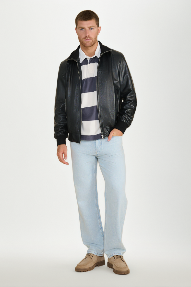Arthur Leather Jacket, Alternate, color, Black