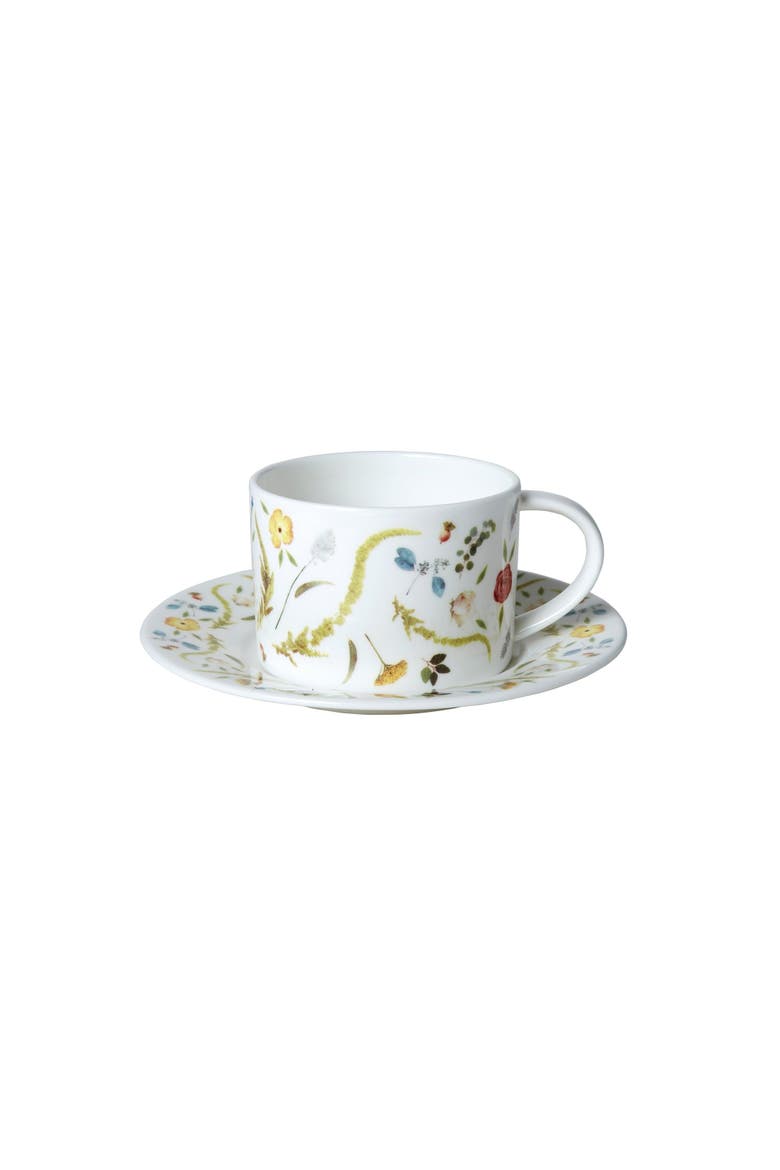 Scandinavian Floral Cup and Saucer, Main, color, Multi