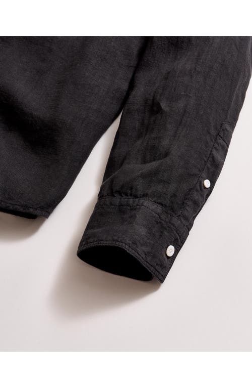 Billy Reid Tuscumbia Linen Shirt Button Down In Black