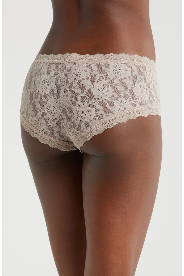 Signature Lace Boyshorts, Alternate, color, TAUPE