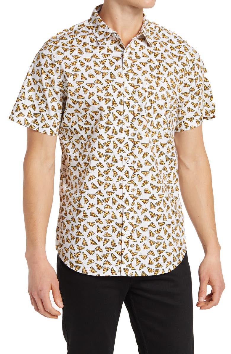 Abound Pizza Print Short Sleeve Shirt, Main, color, 