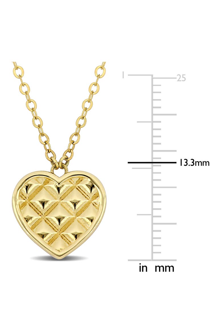 10K Yellow Gold Textured Heart Pendant Necklace, Alternate, color, GOLD