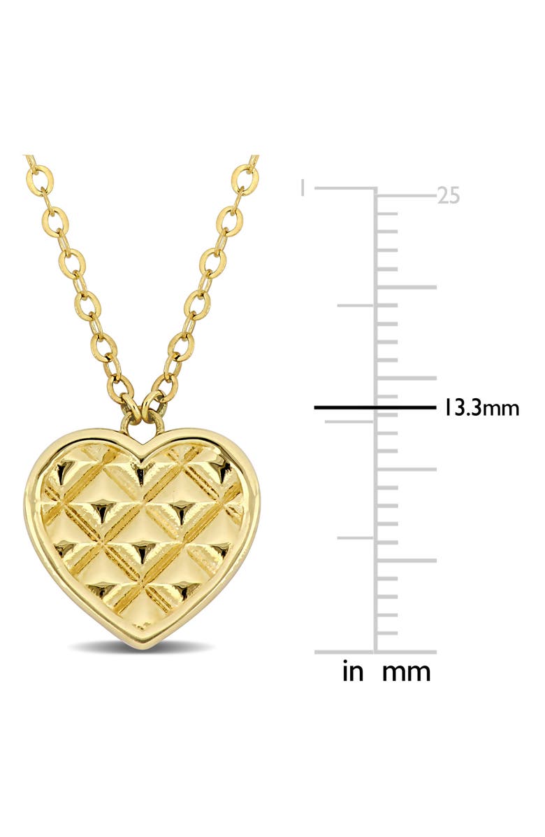 DELMAR 10K Yellow Gold Textured Heart Pendant Necklace, Alternate, color, 