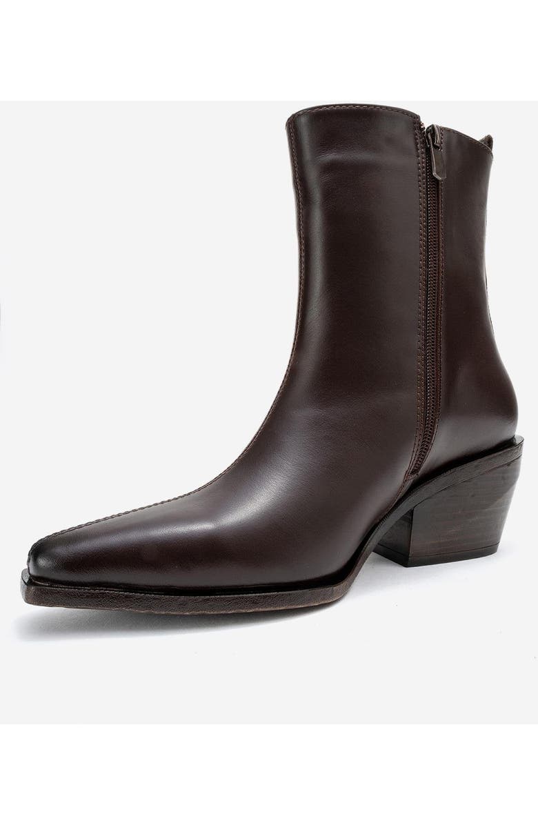 Forever & Always Shoes Lexia Leather Western Boot, Alternate, color, Brown