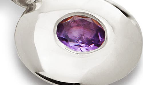 Monica Vinader February Birthstone Amethyst Pendant Necklace In Metallic