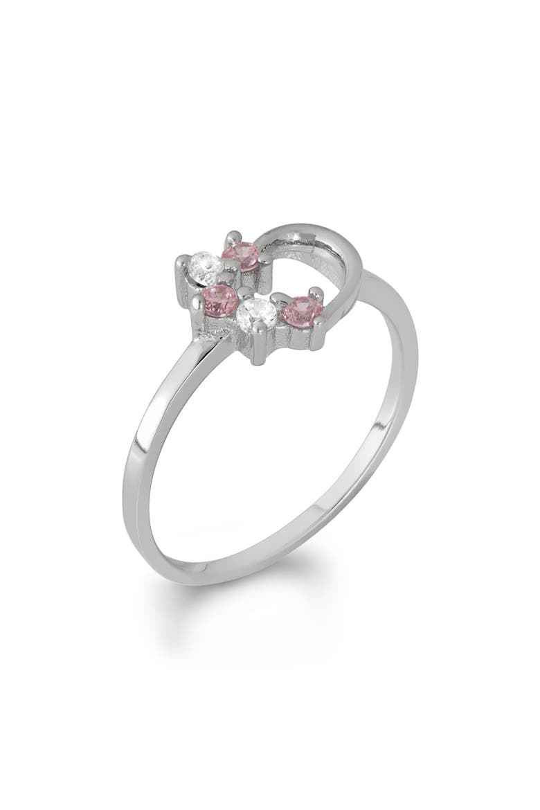 Kids' Sterling Silver CZ Heart Ring, Alternate, color, WHITE