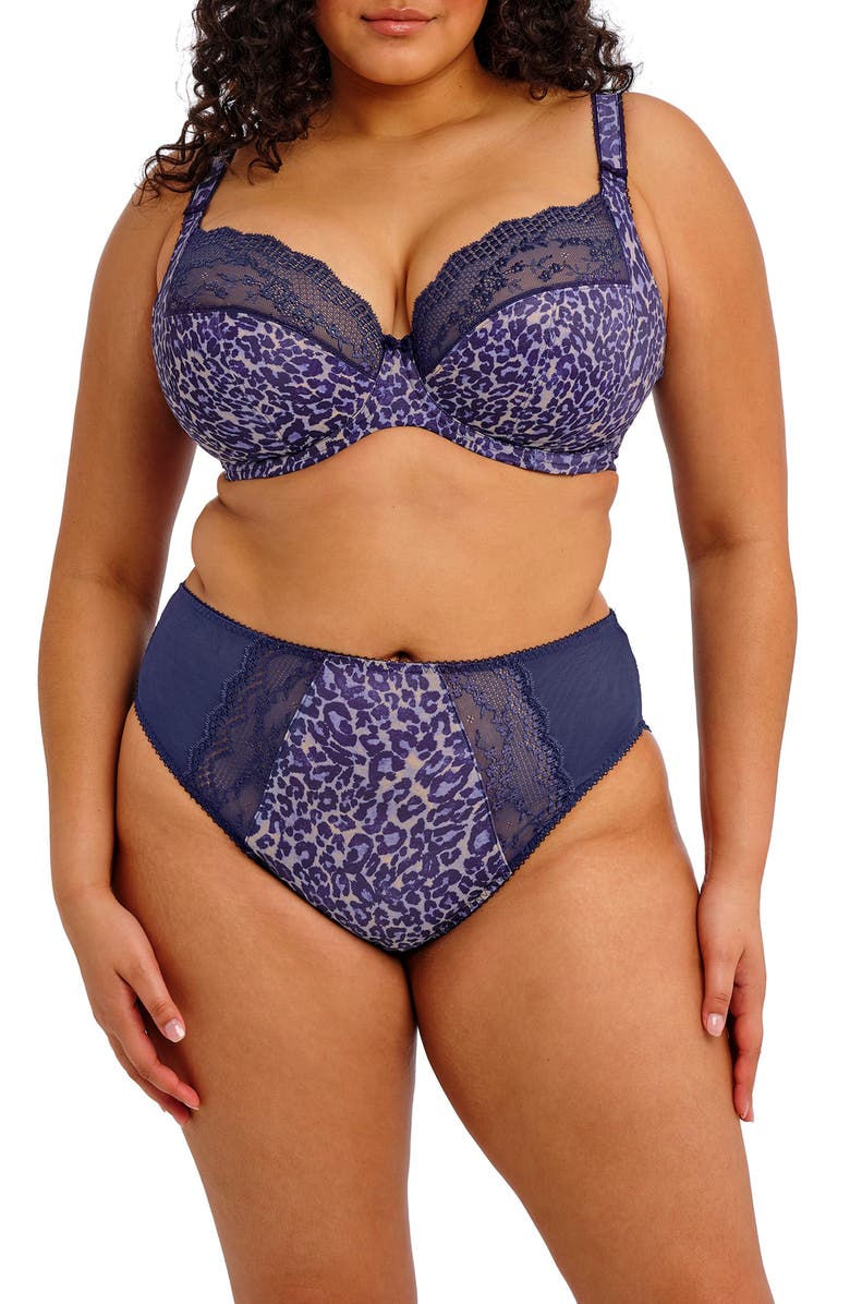 Elomi Lucie High Leg Briefs, Alternate, color, Midnight