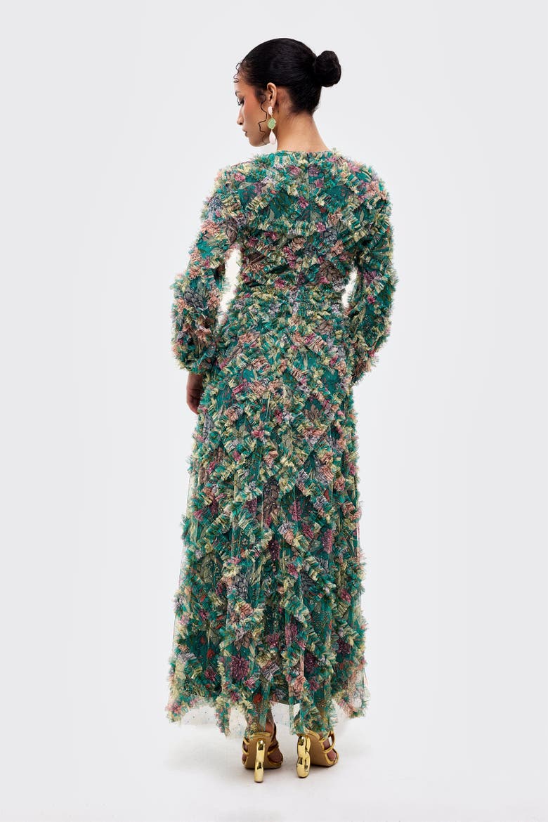 Floral Ruffle Maxi Dress, Alternate, color, MULTICOLOUR