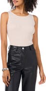 Vince Camuto Metallic Rib Sleeveless Sweater