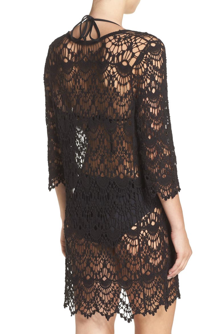 Crochet Cover-Up Tunic, Alternate, color, BLACK