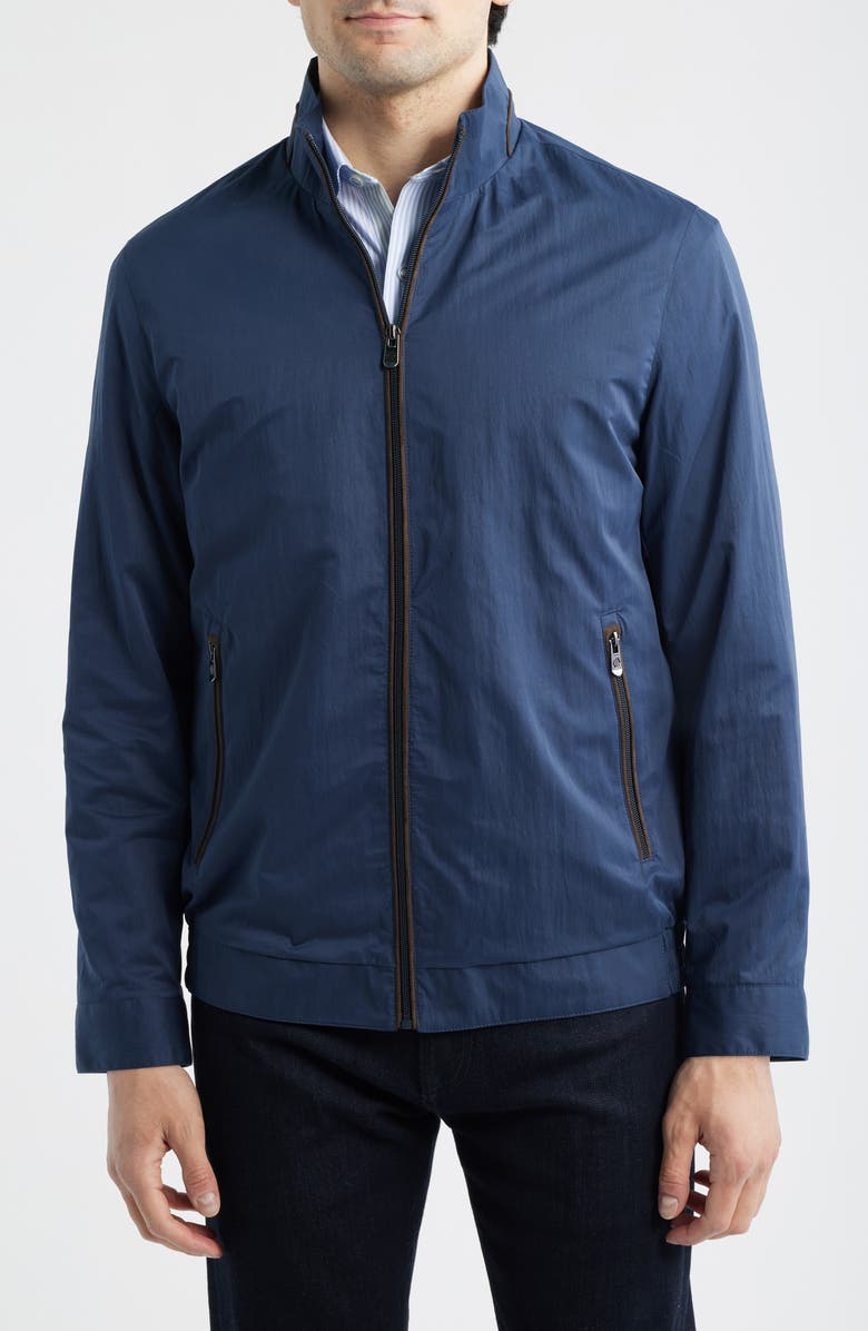 Johnston & Murphy Water Resistant Full-Zip Jacket, Alternate, color, Navy