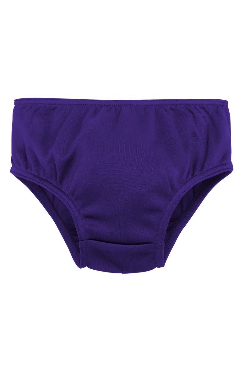 Outerstuff Girls Preschool Purple LSU Tigers Two-Piece Cheer Captain Jumper Dress & Bloomers Set, Alternate, color, 