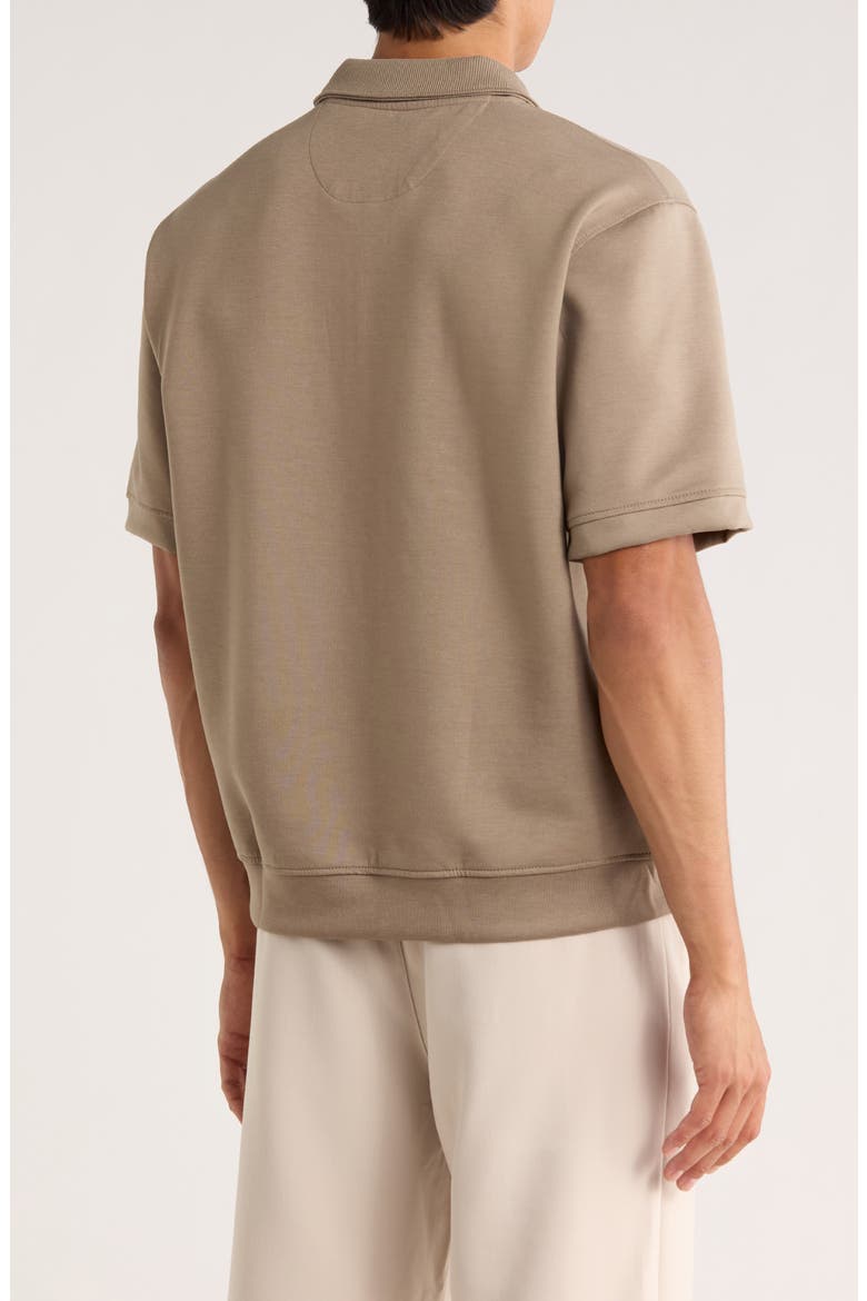Dusty Relaxed Fit Knit Polo, Alternate, color, BROWN