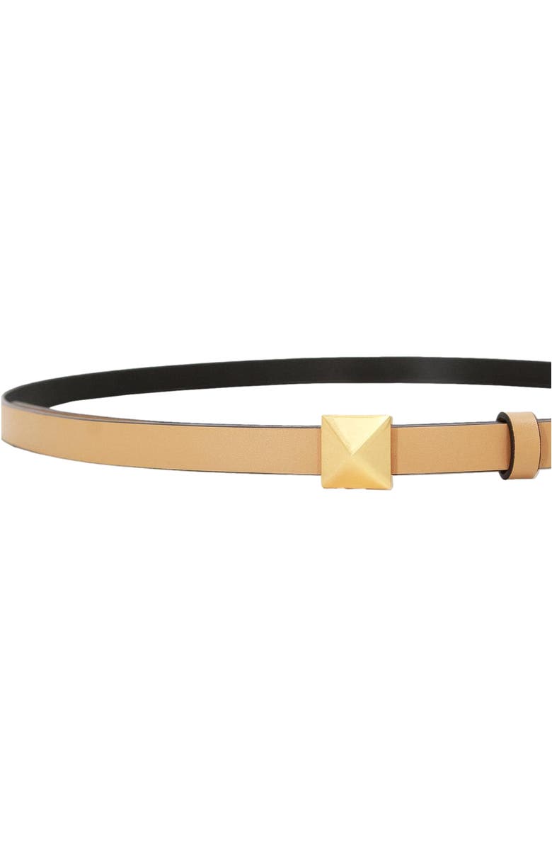 Belle & Bloom Cleopatra Pyramid Stud Leather Belt, Alternate, color, Tan/Black