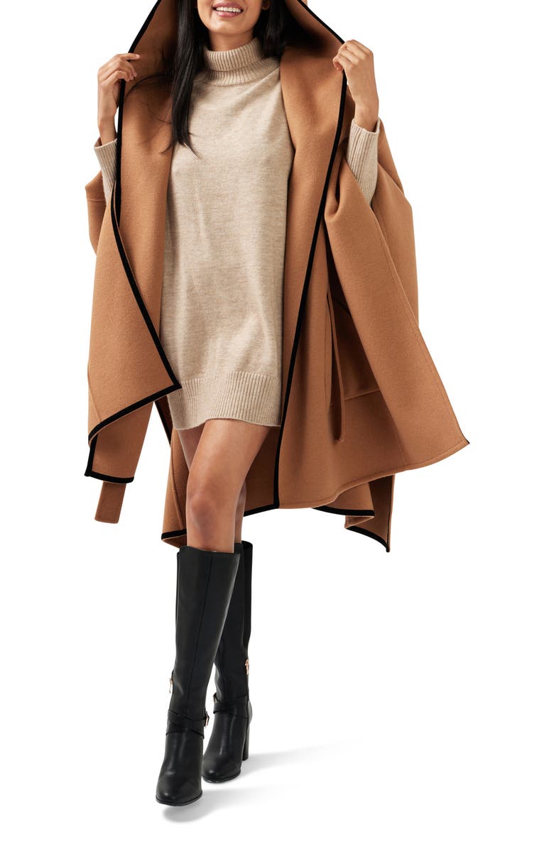Belle & Bloom Need You Now Wool Blend Hooded Cape, Alternate, color,