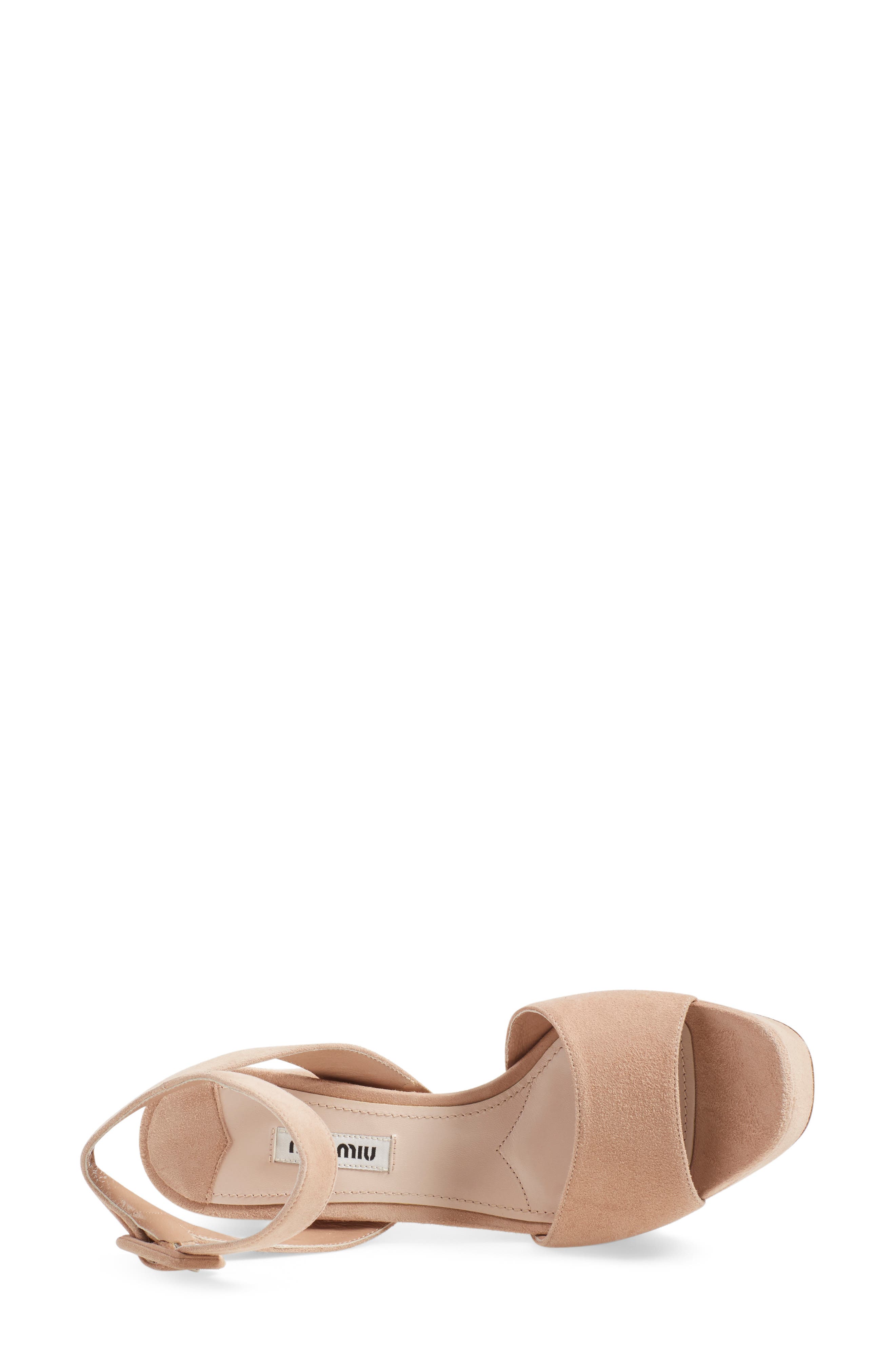 Miu Miu 'Sandali' Ankle Strap Sandal, Alternate, color, 