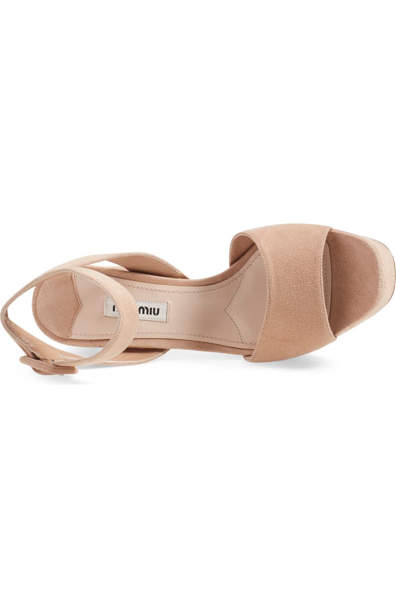 Miu Miu 'Sandali' Ankle Strap Sandal, Alternate, color,