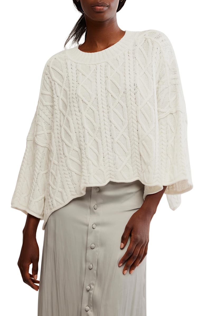 Free People Washed Ashore Cable Stitch Cotton Sweater, Main, color, 