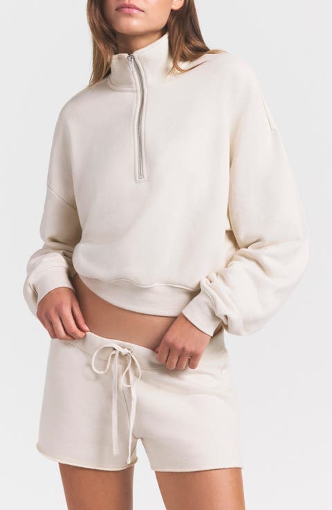 Drapey French Terry Half Zip Pullover (Regular & Plus)