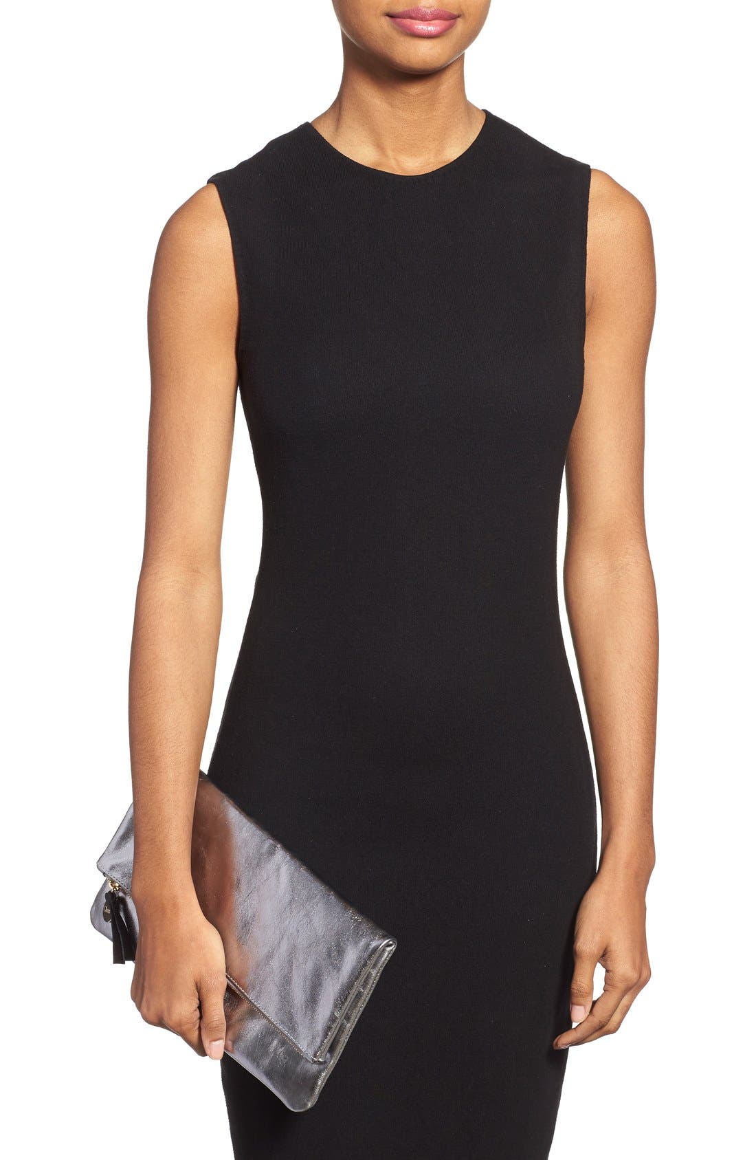 Clare V. 'Maison' Metallic Leather Foldover Clutch, Alternate, color, 