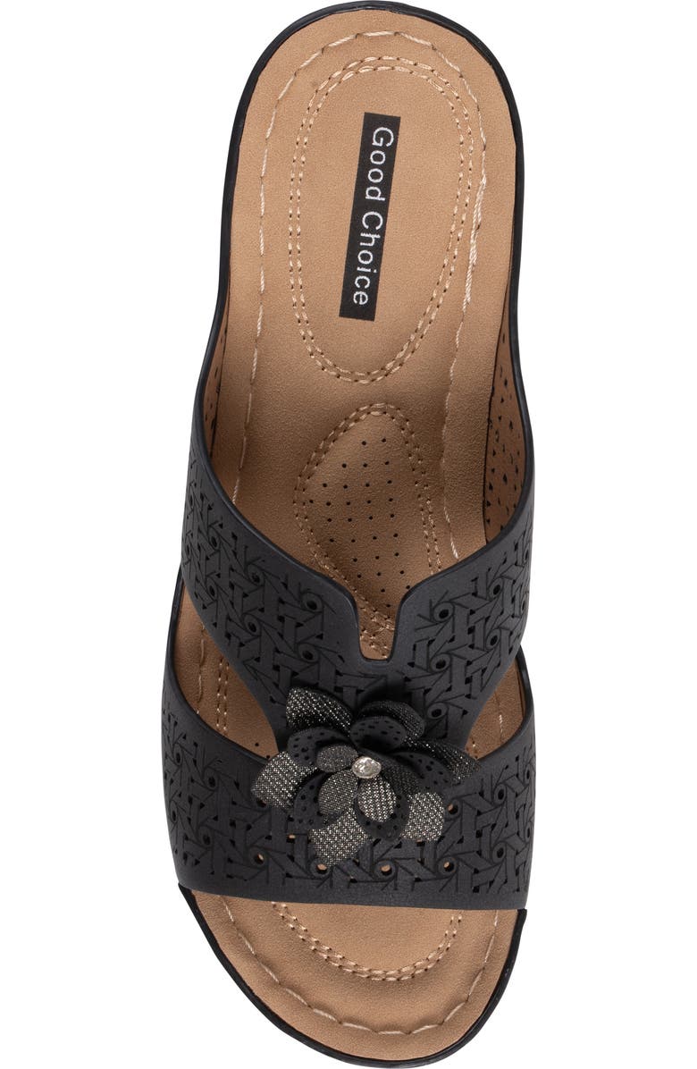GOOD CHOICE NEW YORK Nancia Wedge Sandal, Alternate, color, Black