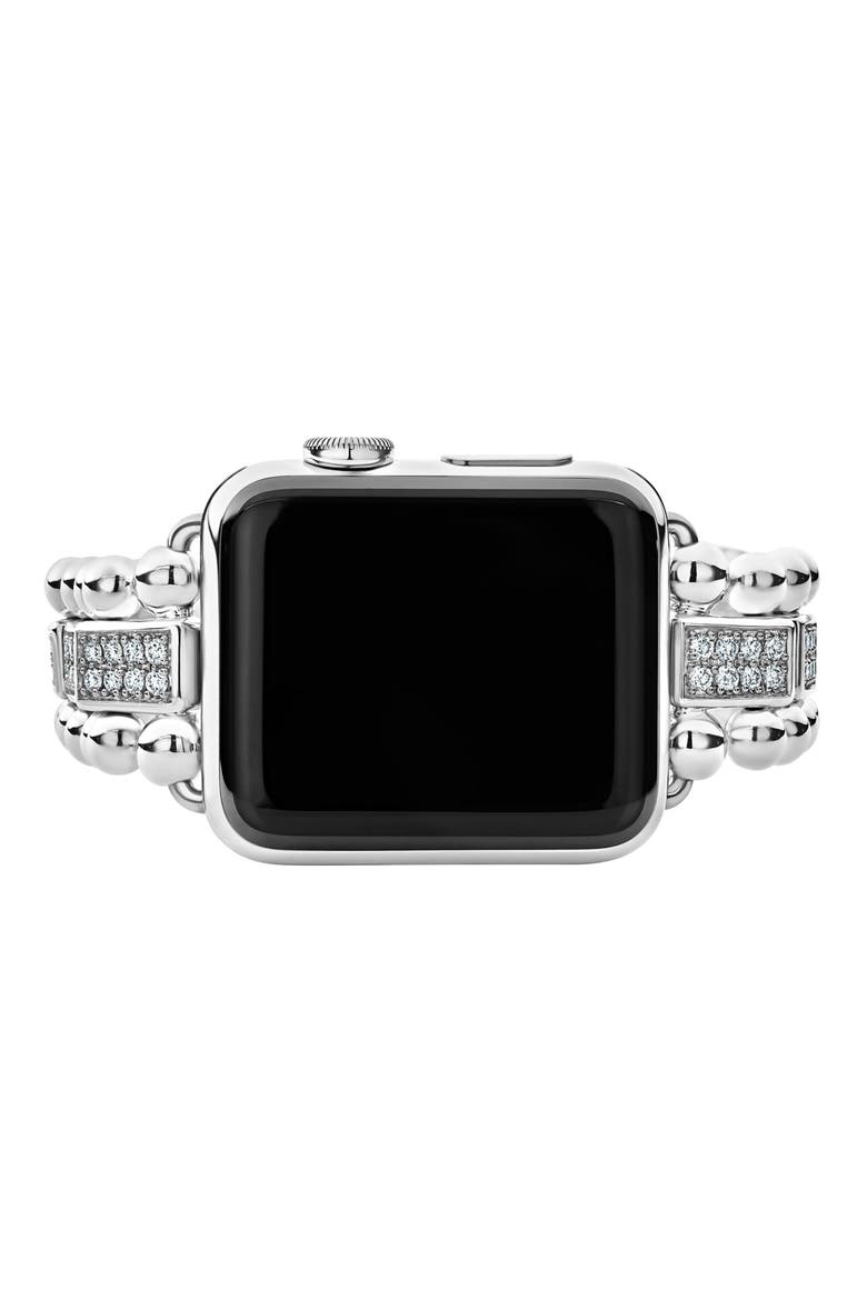 Smart Caviar Diamond Apple Watch® Watchband, Alternate, color, SILVER/ DIAMOND