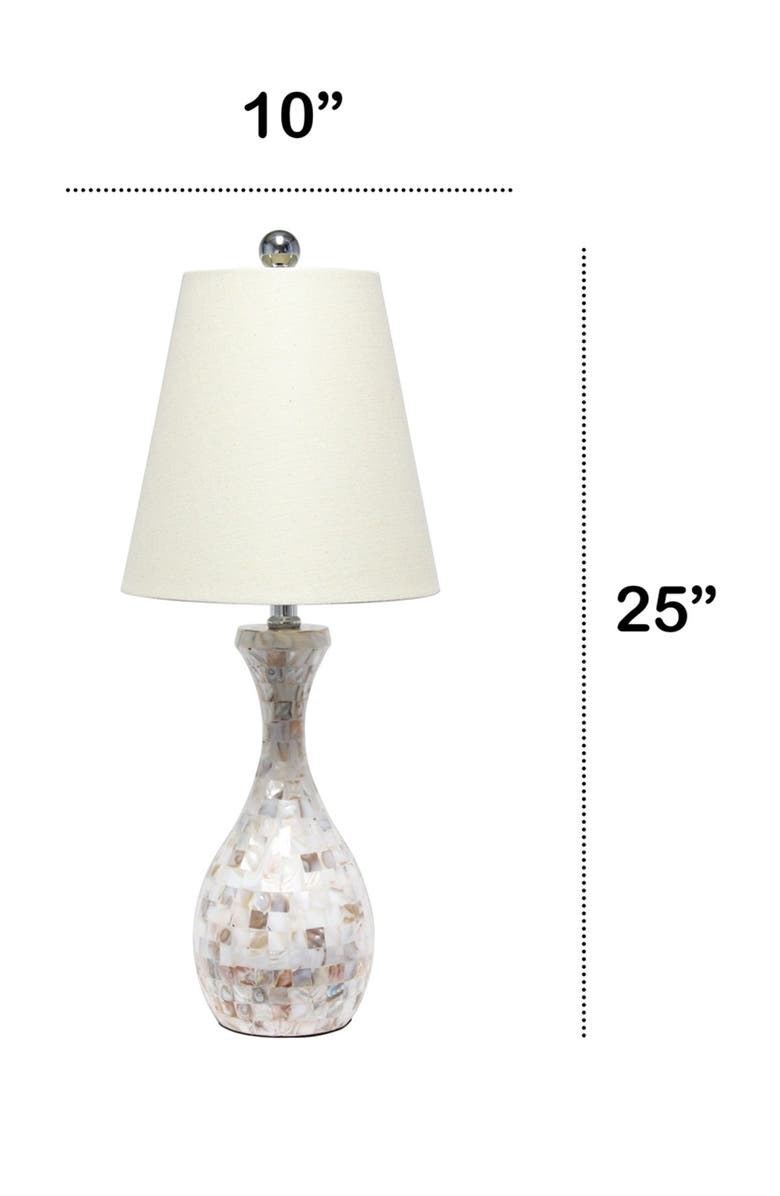 LALIA HOME Malibu Curved Mosaic Seashell Table Lamp with Chrome Accents, Alternate, color, 