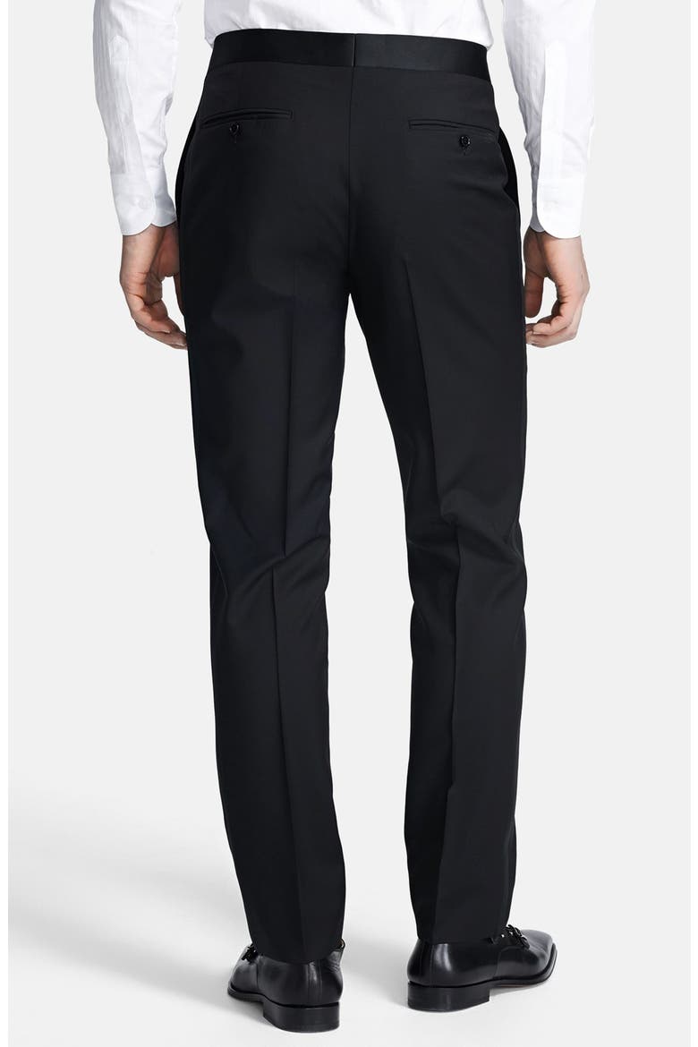 Trim Fit Wool/Mohair Tuxedo, Alternate, color, BLACK