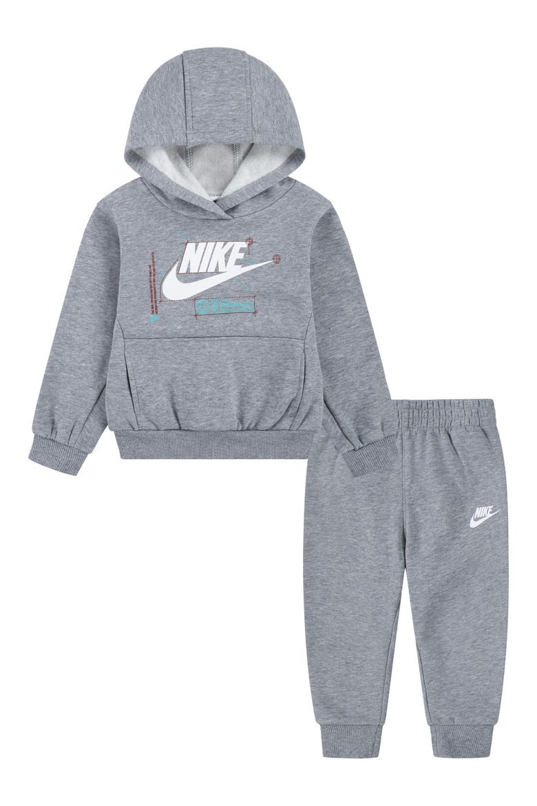 Kids' Futura Wrap Hoodie & Pull-On Pants Set, Main, color, 042DK GREY