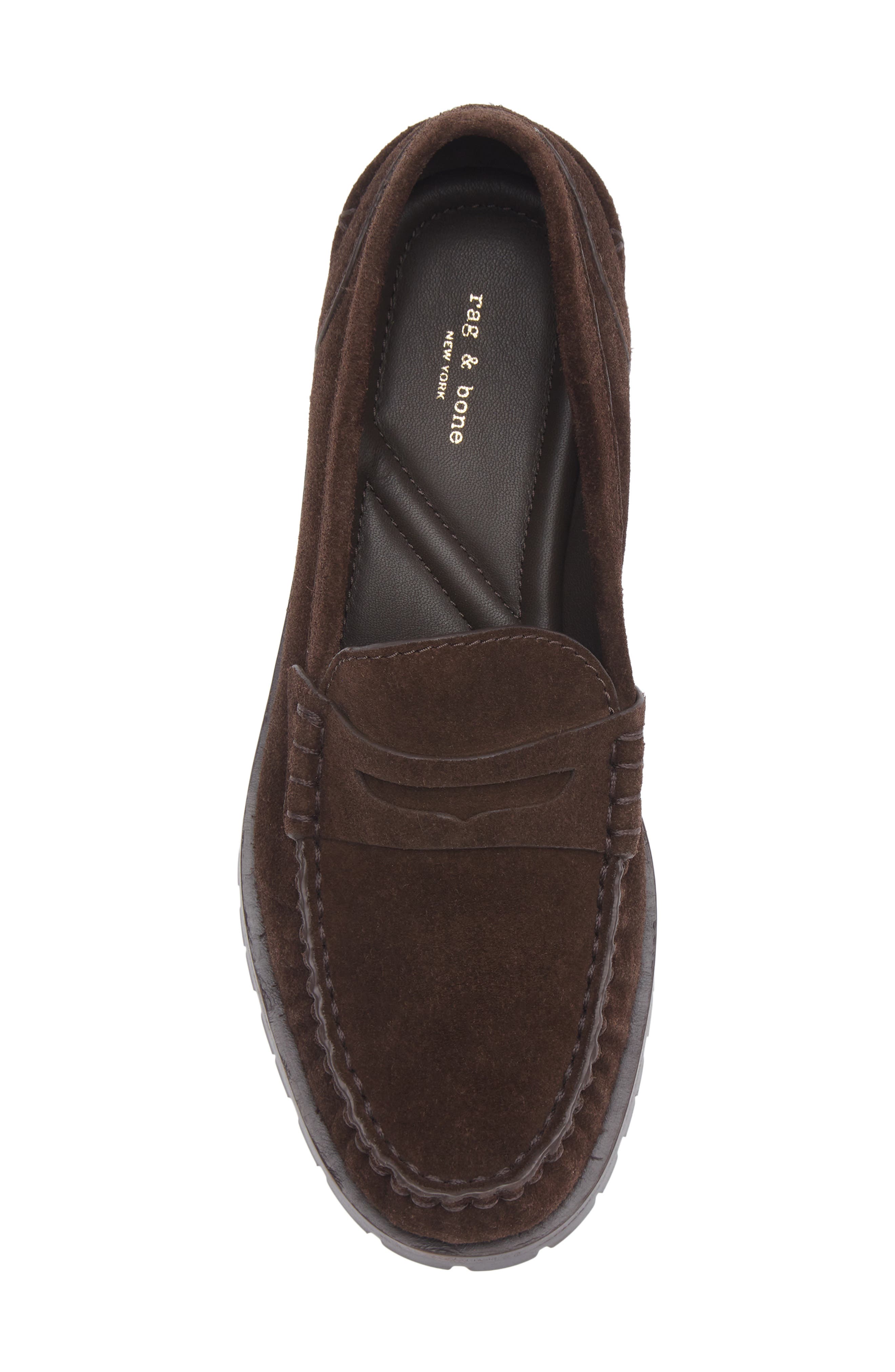 Corey Lug Sole Penny Loafer, Alternate, color, BROWN SUEDE