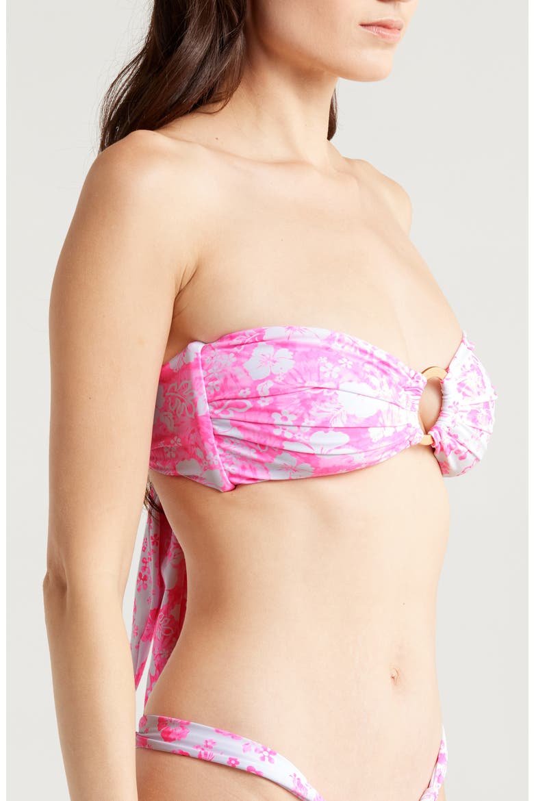Strapless Bandeau Bikini Top, Alternate, color, ISLAND BLUSH