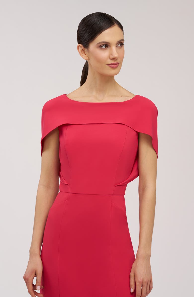 Kay Unger Tamara Capelet Mermaid Gown, Alternate, color, Lipstick