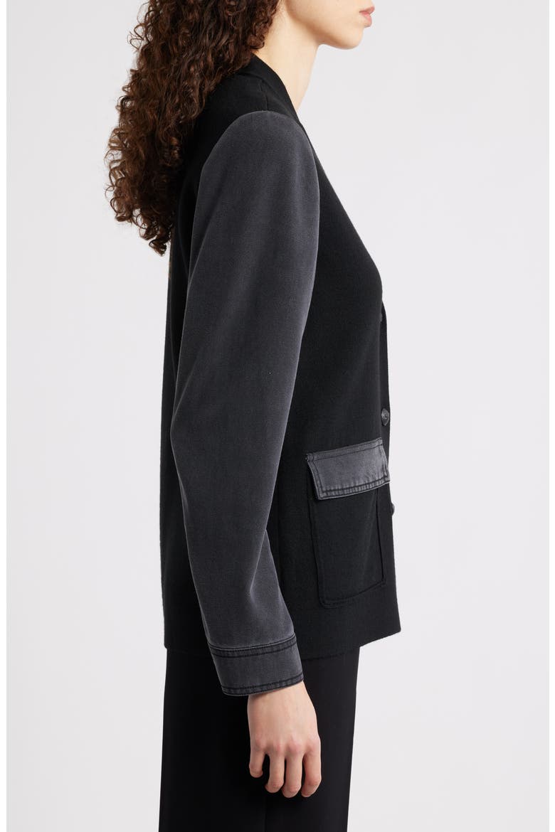 Naomi Mixed Media Cardigan, Alternate, color, BLACK