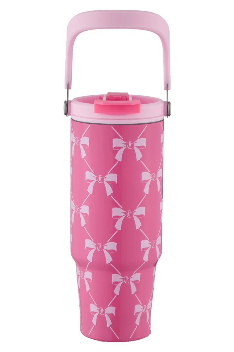 40-Ounce Stainless Steel Flip Fusion Water Tumbler, Main, color, PINK BOWS