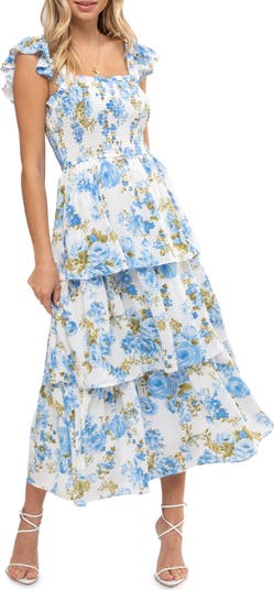Floral Tiered Midi Dress