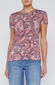 L'AGENCE Ressi Paisley Print T-Shirt