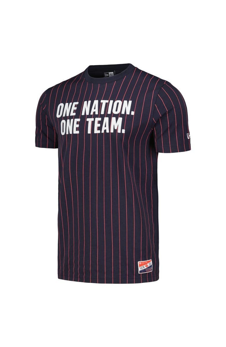 5TH AND OCEAN BY NEW ERA Men's 5th & Ocean by New Era Navy USMNT Throwback Pinstripe T-Shirt, Alternate, color, Navy