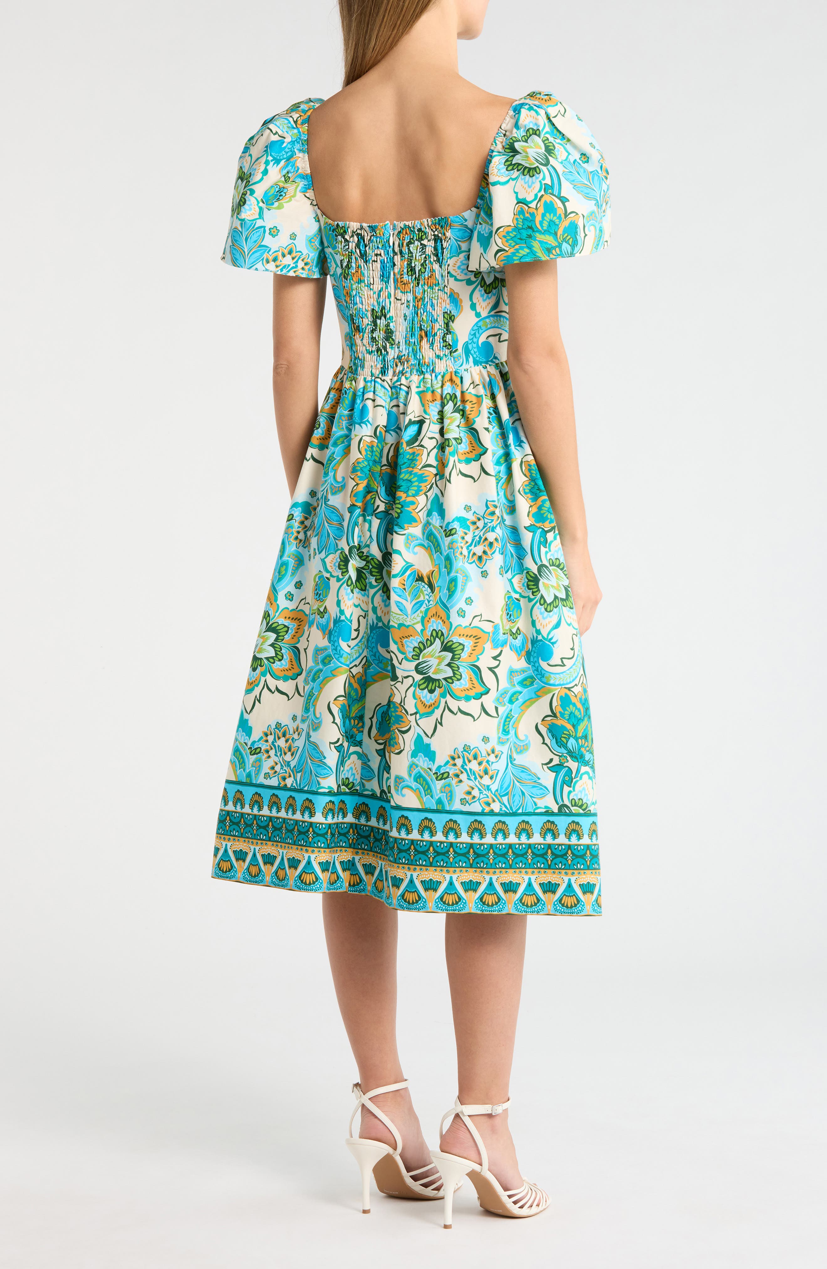 Flutter Sleeve Cotton Midi Dress - image 2