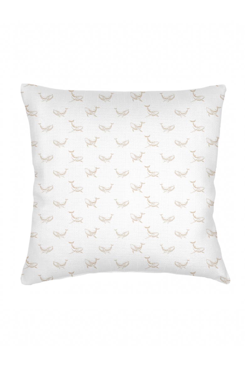 Whale Watch Linen Euro Pillow Cover Only, Main, color, Natural Beige
