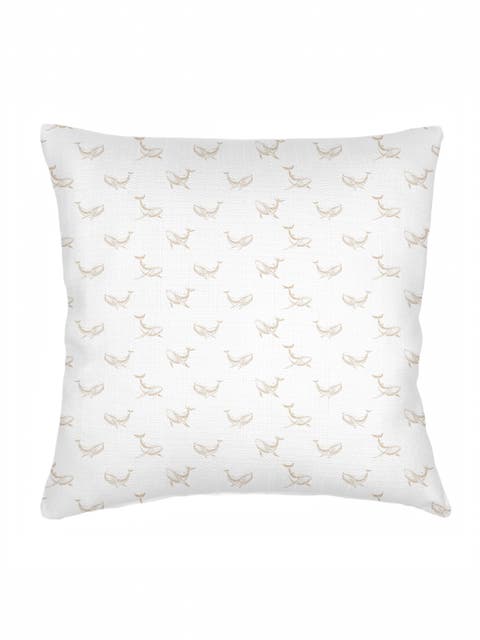 Whale Watch Linen Euro Pillow Cover Only